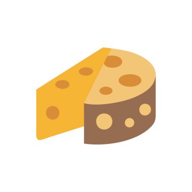 Beyaz arkaplanda peynir vektörü simgesi