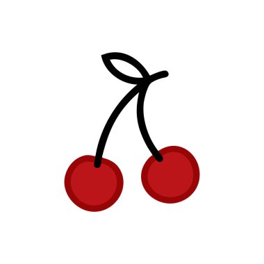 kiraz meyvesi ikonu vektör illüstrasyon tasarımı