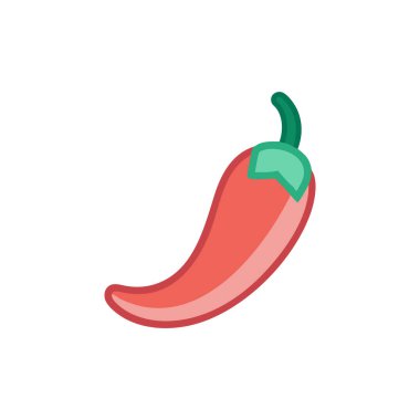 acı biber vektörü düz renk simgesi