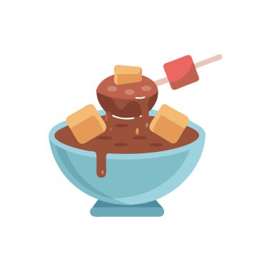 Çikolata soslu lezzetli dondurma vektör tasarımı