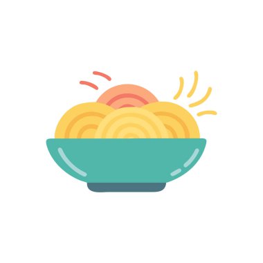 Erişteler kase ikon vektör illüstrasyon tasarımında