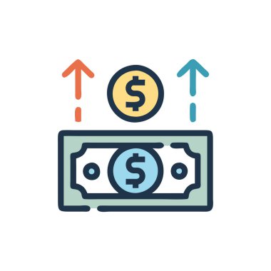 Dolar vektörü düz renk simgesi