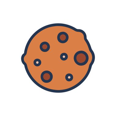 Beyaz grupta izole edilmiş kurabiye simgesi