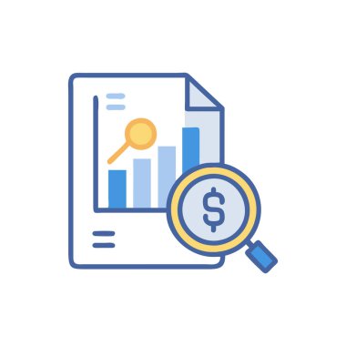 iş verileri ve analiz simgesi beyaz arkaplanda