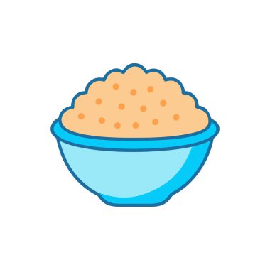 Yulaf lapası vektör çizimi olan kase