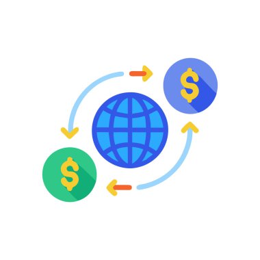 Web ve mobil uygulama için beyaz arkaplanda izole edilmiş döviz kuru simgesi vektörü