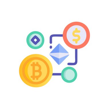 ethereum kripto para birimi ve dolar simgesi