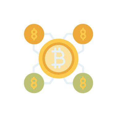 Bitcoin düz vektör simgesi