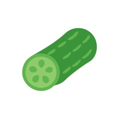 Salatalık düz simgesi, vektör çizim