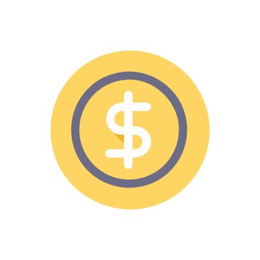 Dolar vektörü düz renk simgesi