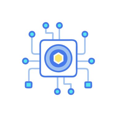 Teknoloji ikonu vektörde. Logotype