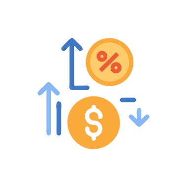 İş büyüme düz vektör simgesi