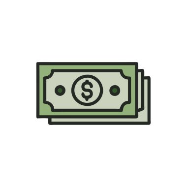 Web ve mobil uygulaması tasarımı, para logo kavramı için beyaz arka plan üzerinde izole para simge vektör