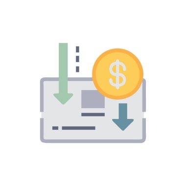 Dolar vektörü düz renk simgesi