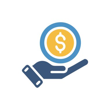 Dolar vektörü düz renk simgesi