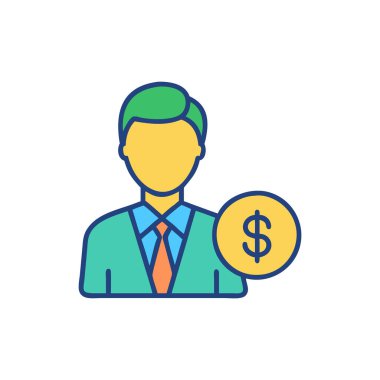 iş vektörü düz çizgi simgesi