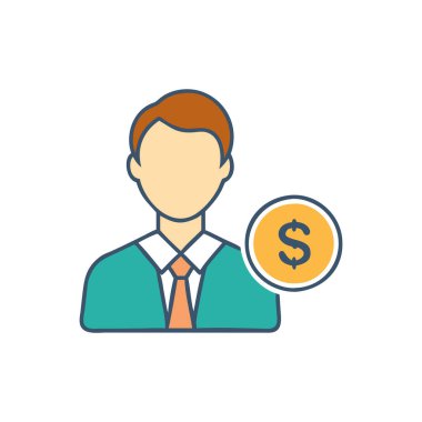 Dolar vektörü düz renk simgesi