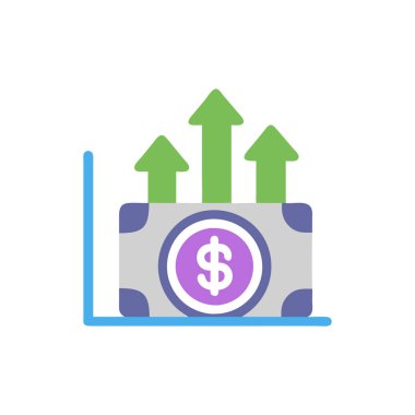 Ok simgesiyle dolar işareti, düz stil