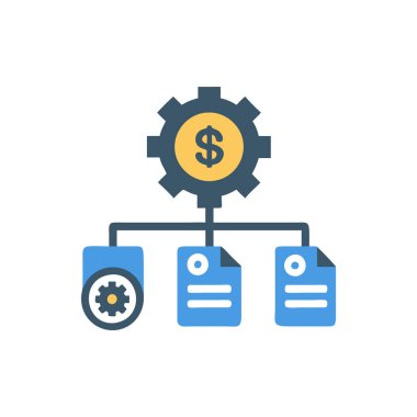 iş vektörü düz renk simgesi