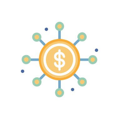 Dolar vektör renk çizgisi simgesi