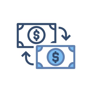 Dolar vektörü düz renk simgesi