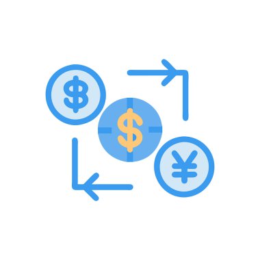 para değişimi simgesi vektör işareti ve sembol beyaz arka grubunda izole