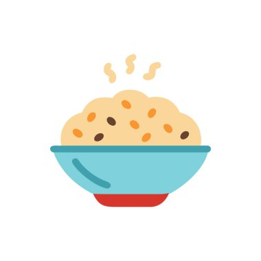 Yulaf lapası vektör simgesi ile kase