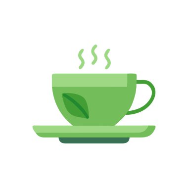 Kahve fincanı düz simgesi, vektör illüstrasyonu