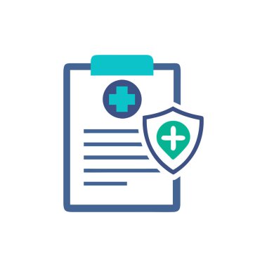 Tıbbi sigorta vektör ikonu. Sigorta tabelası. Tıbbi koruma sembolü. tıbbi koruma ve sigorta.