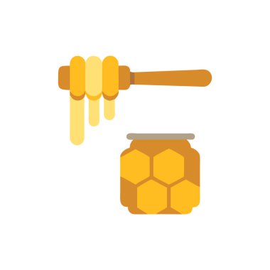 bal ve arı simgesi, beyaz arkaplanda izole.