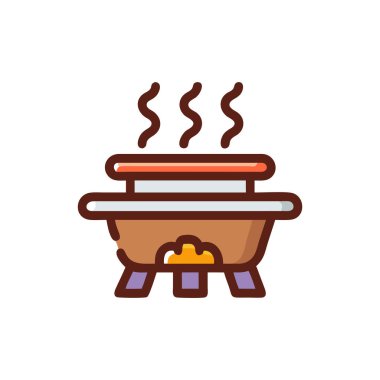 Barbekünün vektör düzlüğü simgesi.