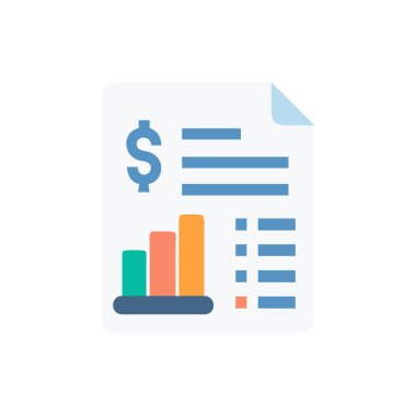 Rapor simge vektör web ve mobil uygulaması tasarımı, rapor logo kavramı için izole üzerinde beyaz arka plan