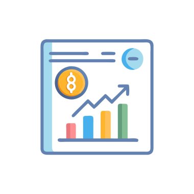 iş ve finans renkli vektör simgesi.