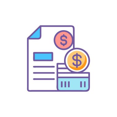 Bozuk para simgesi vektör illüstrasyon tasarımı ile dolar faturası