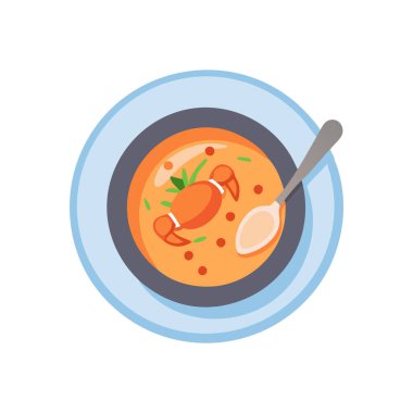çorba vektörü düz renk