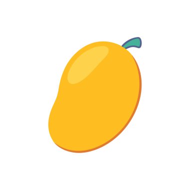 mango meyve yassı ikon vektör tasarımı, tropikal meyve ve meyve temalı illüstrasyon