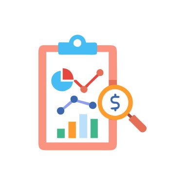 iş analizi renk ikonu vektör illüstrasyonu