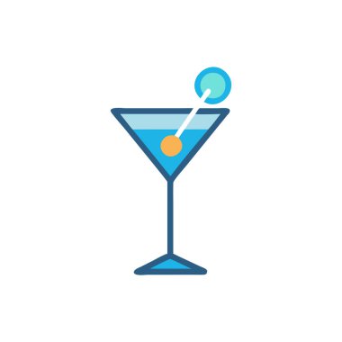 Kokteyl ikonu vektör illüstrasyonu