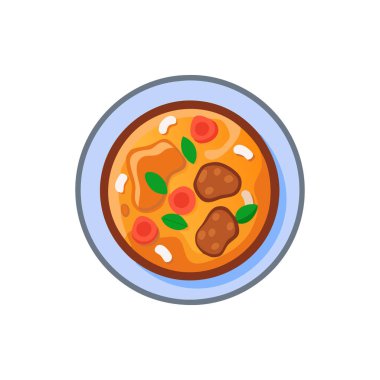 Pizza simgesinin düz tasarımı, vektör illüstrasyonu