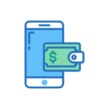 dolar vektör tasarımı ile akıllı telefon parası