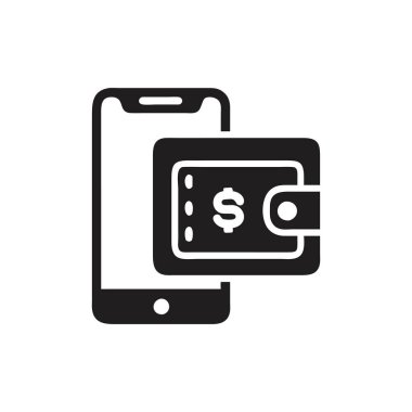 akıllı telefon ve dolar para simgesi, düz stil