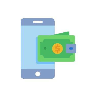 dolar faturaları vektör çizimi tasarımı olan cep telefonu