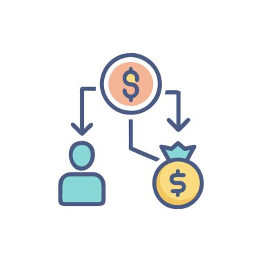 Web ve mobil uygulama tasarımınız için beyaz arkaplanda izole edilmiş iş simgesi vektörü, para logosu kavramı