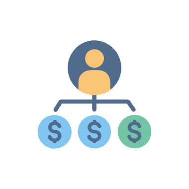 iş vektörü düz renk simgesi