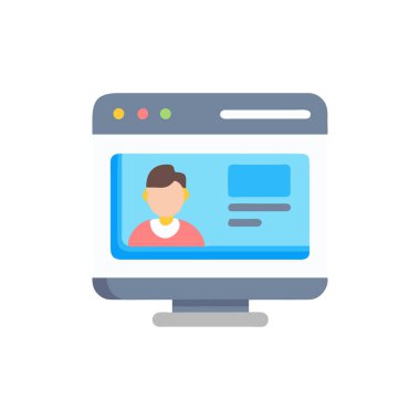 çevrimiçi alışveriş düzlüğü simgesi, vektör illüstrasyonu