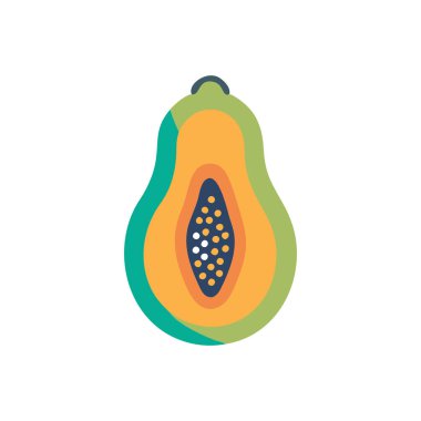taze avokado meyve ikonu vektör illüstrasyonu