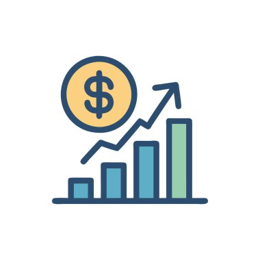 Dolar vektörü düz çizgi simgesi
