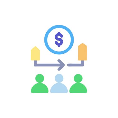 para değişimi vektör düz renk simgesi