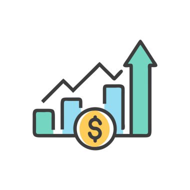 Para simgesi vektör illüstrasyon tasarımlı iş grafiği