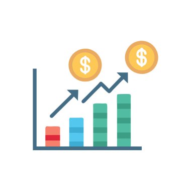 iş ve finans düz vektör simgesi.
